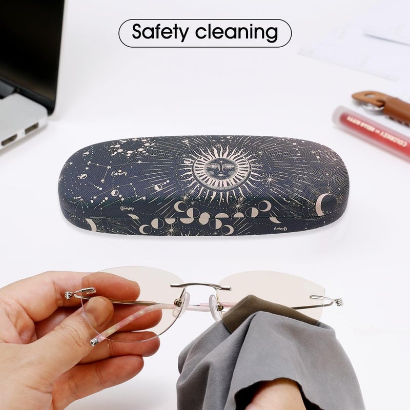 PERFECTSIGHT Store Hard Shell Eyeglasses Case, PU Leather Protective Glasses Case, Cute Eyeglass Case for Women Men Girls - Image 4